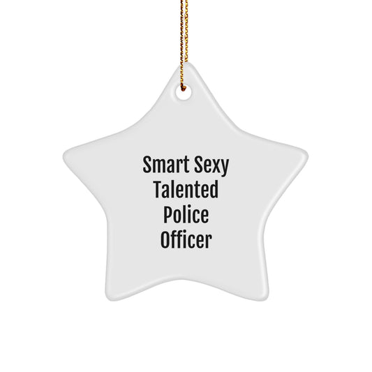 Funny Police Officer Gifts for Men, Star Ornament from Friends, Perfect Christmas Unique Gifts for Police Officers - Image 1