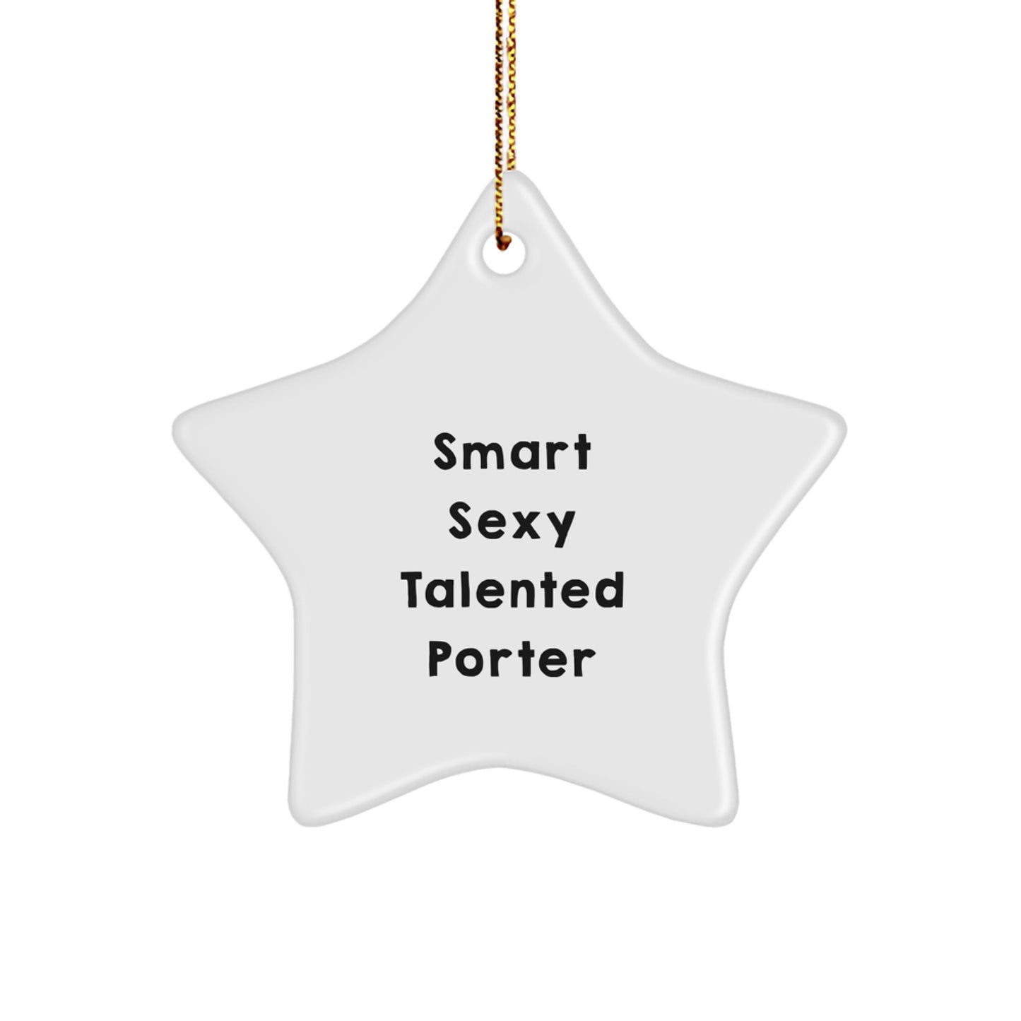 Funny Smart Sexy Talented Porter Star Ornament Gifts from Friends for Christmas - Image 1