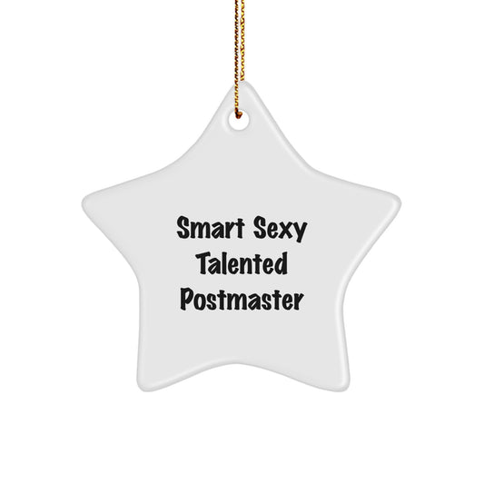 Funny Smart Sexy Talented Postmaster Christmas Unique Gifts from Friends, Unique Postmaster Star Ornament for Postmaster, Christmas Star Decorations, Cute Postmaster Office Decor - Image 1