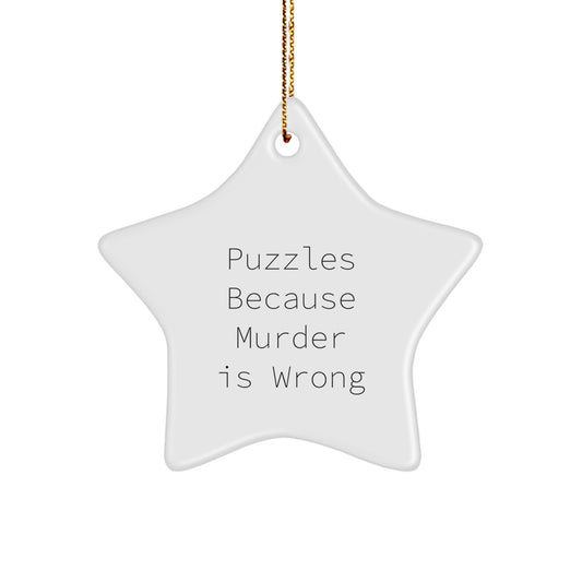 Puzzles Enthusiast Gifts from Family for Puzzles Star Ornament Funny Quote Christmas Unique Decorations - Image 1