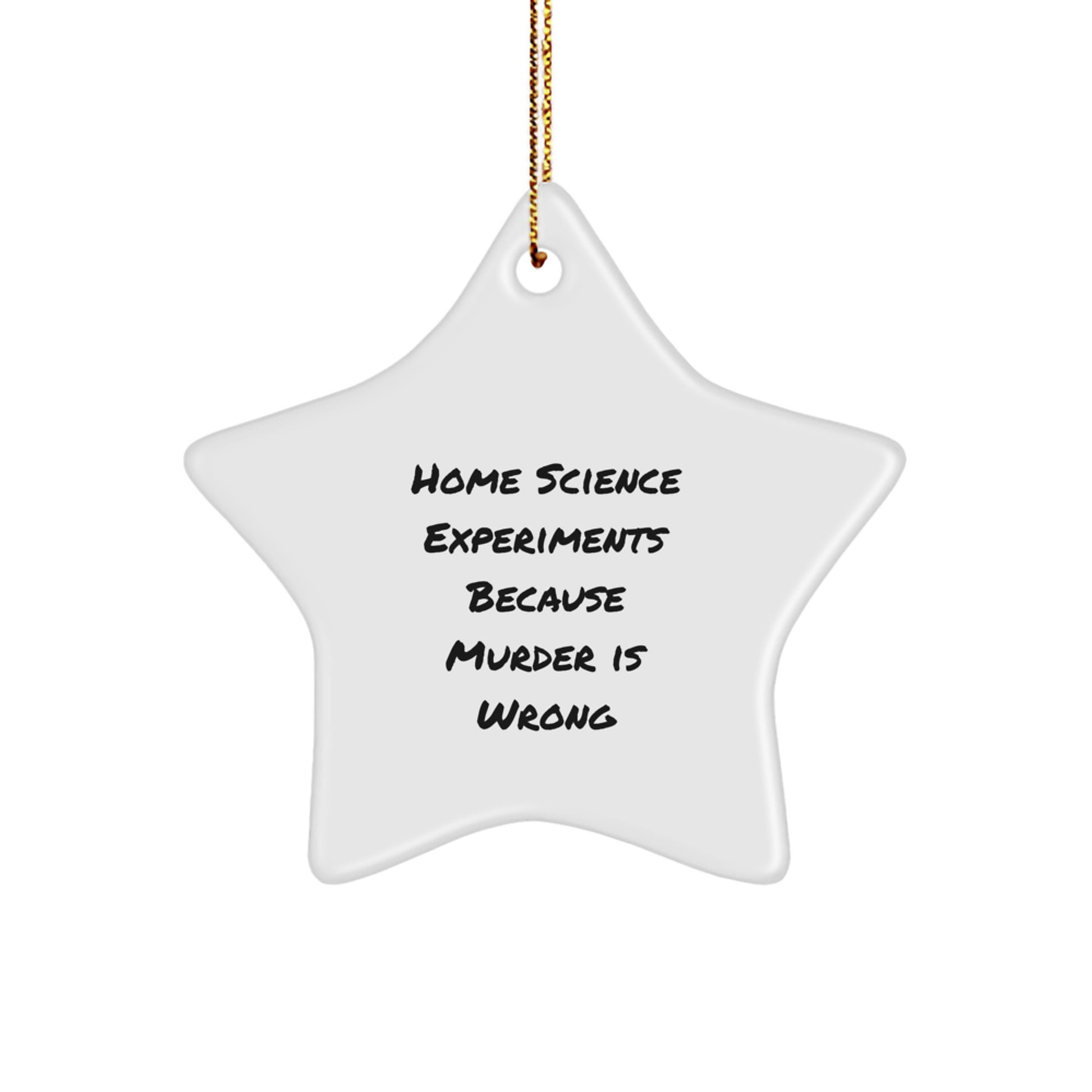 Funny Home Science Experiments Gifts for Home Science Experiments Enthusiasts, Unique Christmas Decorations Star Ornament from Friends for Home Science Experiments Lovers, Because Murder Is Wrong - Image 1