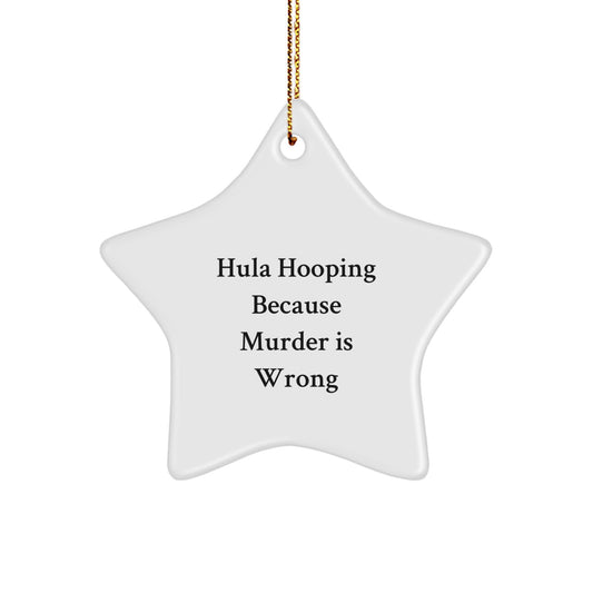 Funny Hula Hooping Gifts from Friends for Christmas Star Ornament - Image 1