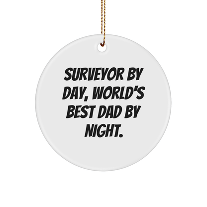 Surveyor Gifts from Men to Friends, Funny Circle Ornament for Christmas Unique Gifts - Victory Thru Vision 