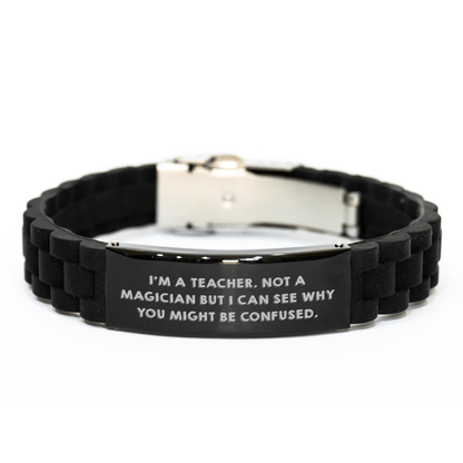 Teacher Gifts for Graduation Funny Quote Glide lock Clasp Bracelet Gifts from Friends to Teachers - Victory Thru Vision
