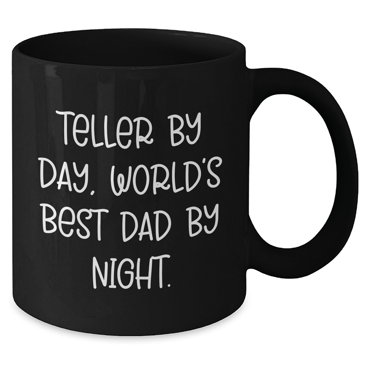 Teller Gifts, Funny Black Coffee Mug, 'Teller By Day, World's Best Dad By Night.' for Men, Gifts from Friends, Unique Father's Day Unique Gifts - Victory Thru Vision 