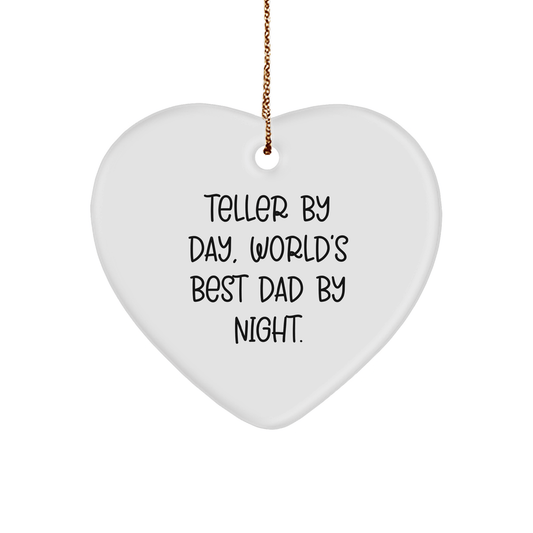 Teller Gifts, Teller Heart Ornament, Christmas Unique Gifts from Dad, Gifts for Teller - Victory Thru Vision 