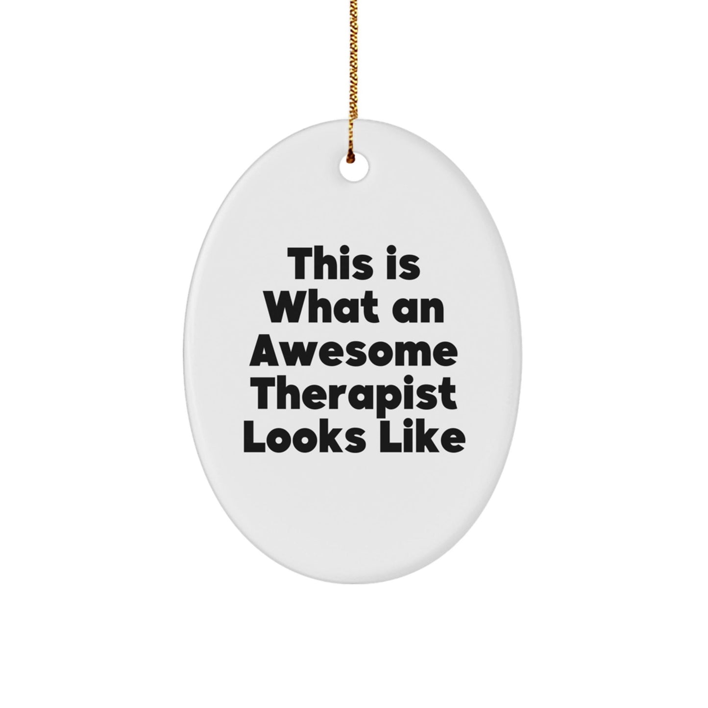 Therapist Gifts from Men, Funny Owl Ornament for Therapist, This Is What An Awesome Therapist Looks Like, Christmas Unique Gifts for Women, Friends, Coworkers, Family - Victory Thru Vision