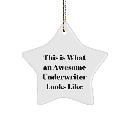 This Is What An Awesome Underwriter Looks Like, Star Ornament, Gifts from Friends and Family for Underwriters' Christmas - Victory Thru Vision 