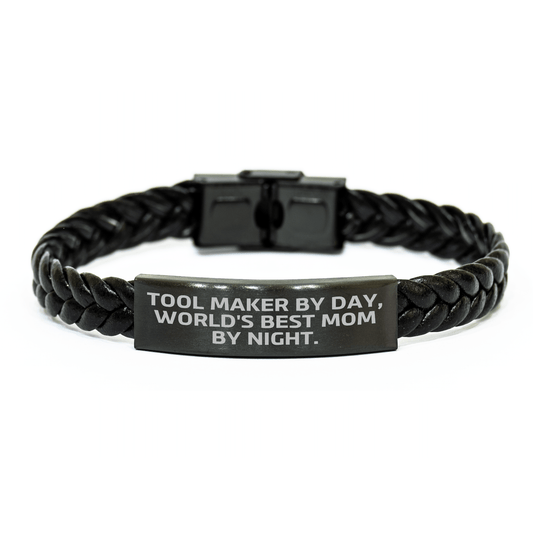 Tool Maker's Delight, Funny Quote Interlaced Leather Bracelet Gifts from Men to Tool Makers for Father's Day - Victory Thru Vision
