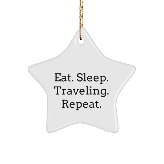 Traveling Enthusiasts Gifts from Friends for Christmas Unique Star Ornament - Victory Thru Vision 