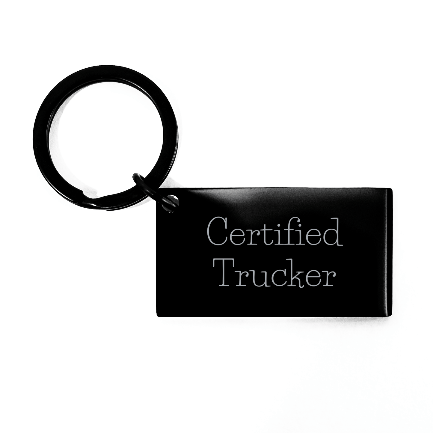 Trucker Gifts from Friends - Funny Certified Trucker Keychain for Men, Unique Father's Day Unique Gift Ideas, Keychain for Trucker Enthusiasts - Victory Thru Vision 