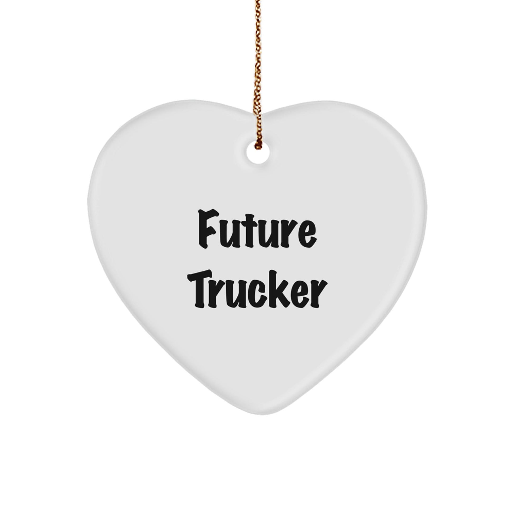 Trucker Heart Ornament Gifts from Friends for Future Trucker Christmas Unique Presents - Victory Thru Vision