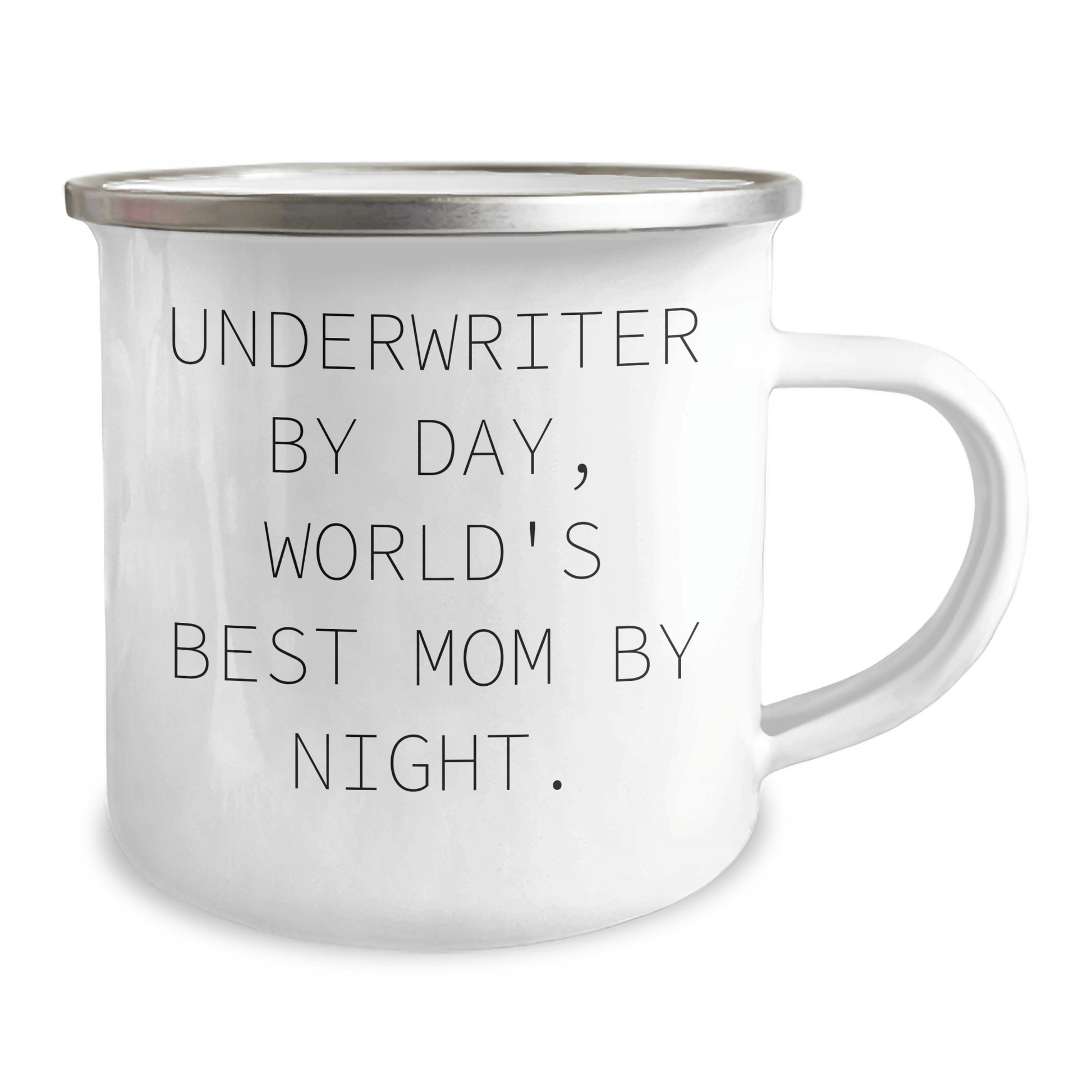 Underwriter Humor Gifts, Camping Mug for Men, Funny Quote 'Underwriter By Day, World's Best Mom By Night.' Gifts from Family, Unique Father's Day Unique Gifts for Him - Victory Thru Vision 