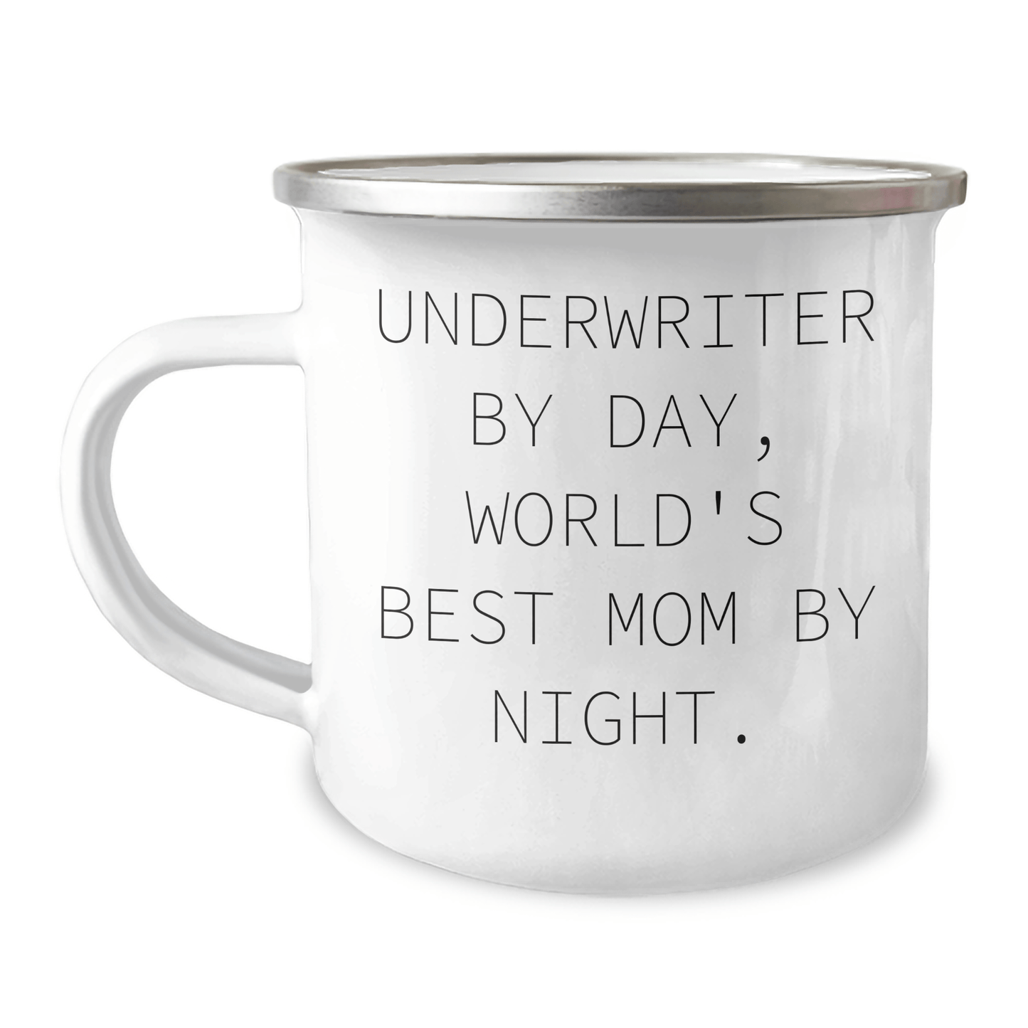 Underwriter Humor Gifts, Camping Mug for Men, Funny Quote 'Underwriter By Day, World's Best Mom By Night.' Gifts from Family, Unique Father's Day Unique Gifts for Him - Victory Thru Vision 
