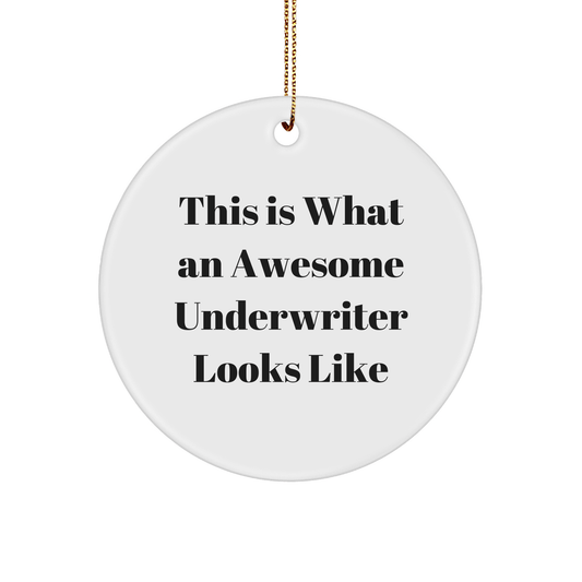 Underwriter's Awesome Quote Circle Ornament, Gifts from Men, Women, or Friends for Underwriters, Christmas Unique Gifts - Victory Thru Vision 