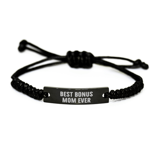 Unique Bonus Mom Rope Bracelet Gifts from Men to Best Bonus Mom Ever on Father's Day - Funny Quote - Victory Thru Vision 