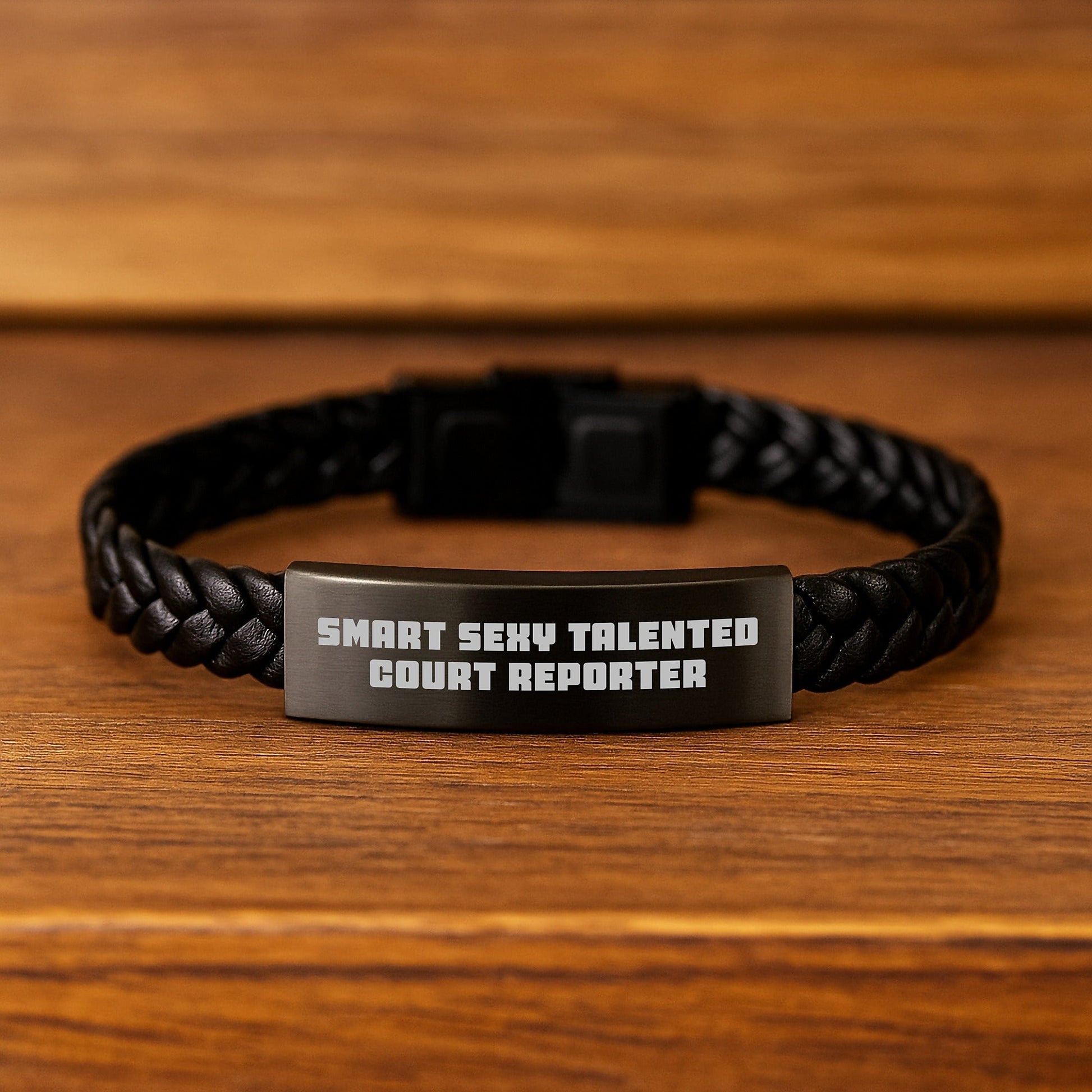 Unique Court Reporter Gifts from Friends for Graduation - Smart Sexy Talented Quote Interlaced Leather Bracelet - Victory Thru Vision