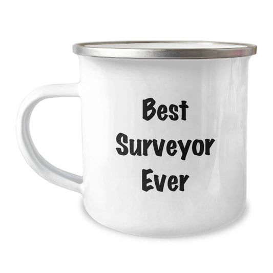 Unique Gifts for Surveyor Friends from Men, Funny 'Best Surveyor Ever' Camping Mug for Graduation - Victory Thru Vision