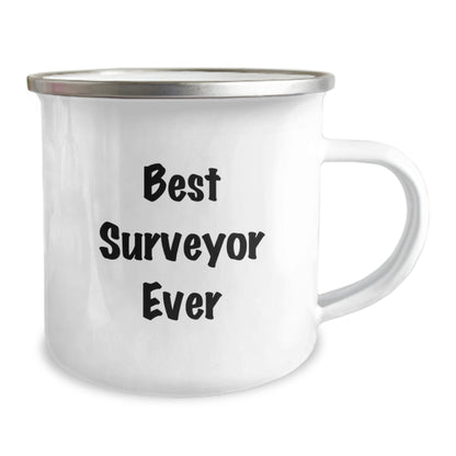 Unique Gifts for Surveyor Friends from Men, Funny 'Best Surveyor Ever' Camping Mug for Graduation - Victory Thru Vision
