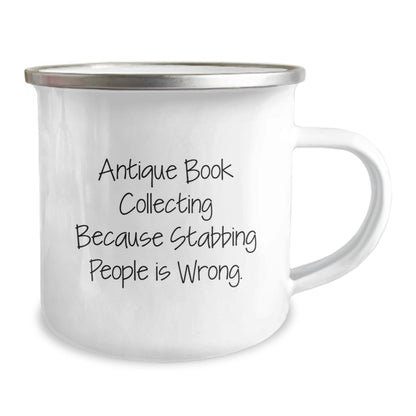 Unique Gifts from Family for Antique Book Collecting Enthusiasts, Funny Quote, Camping Mug for Men, Women, or Friends - Victory Thru Vision
