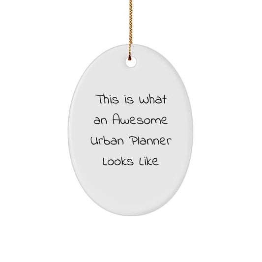 Urban Planner Gifts from - Funny Quote Oval Ornament for Urban Planner Men, Women, Friends, Coworkers, Family, This Is What An Awesome Urban Planner Looks Like - Victory Thru Vision