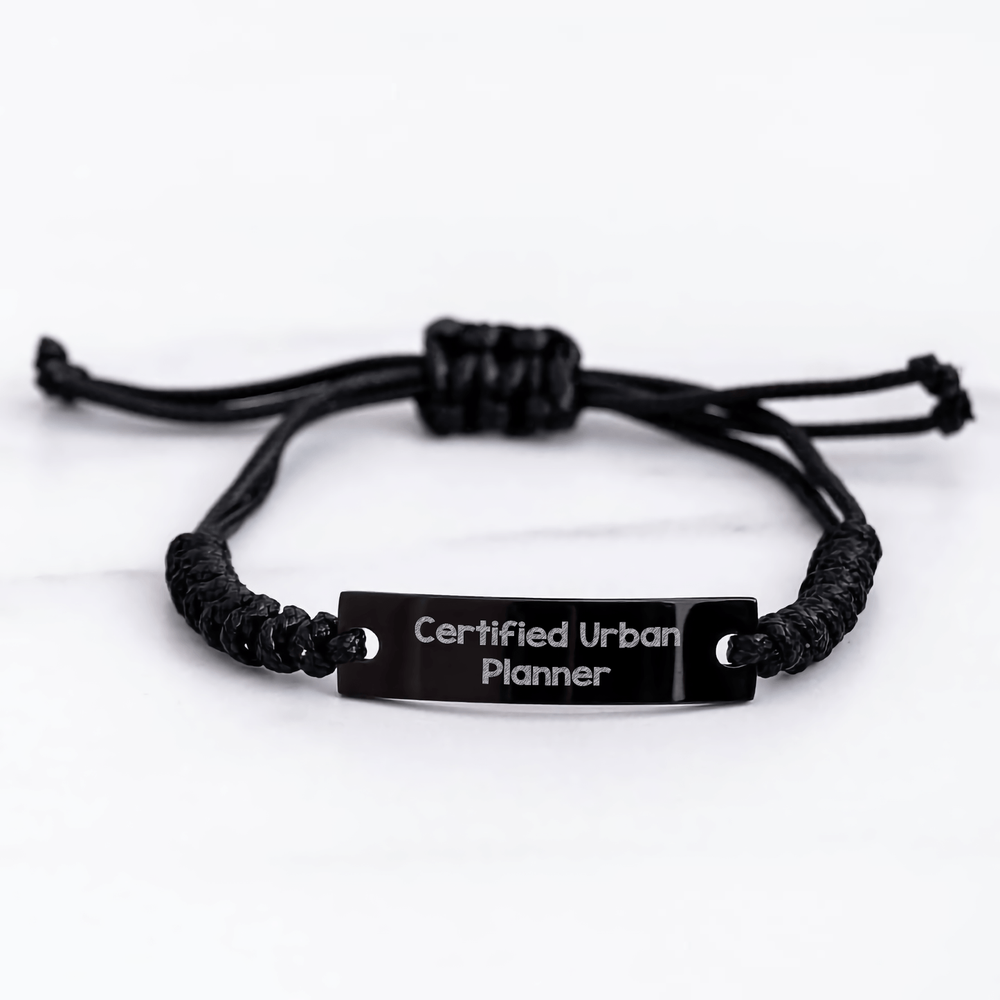 Urban Planner Rope Bracelet, Funny Certified Quote, Rope Gifts from Men to Urban Planner on Father's Day, Adjustable Black Stainless Steel - Victory Thru Vision 