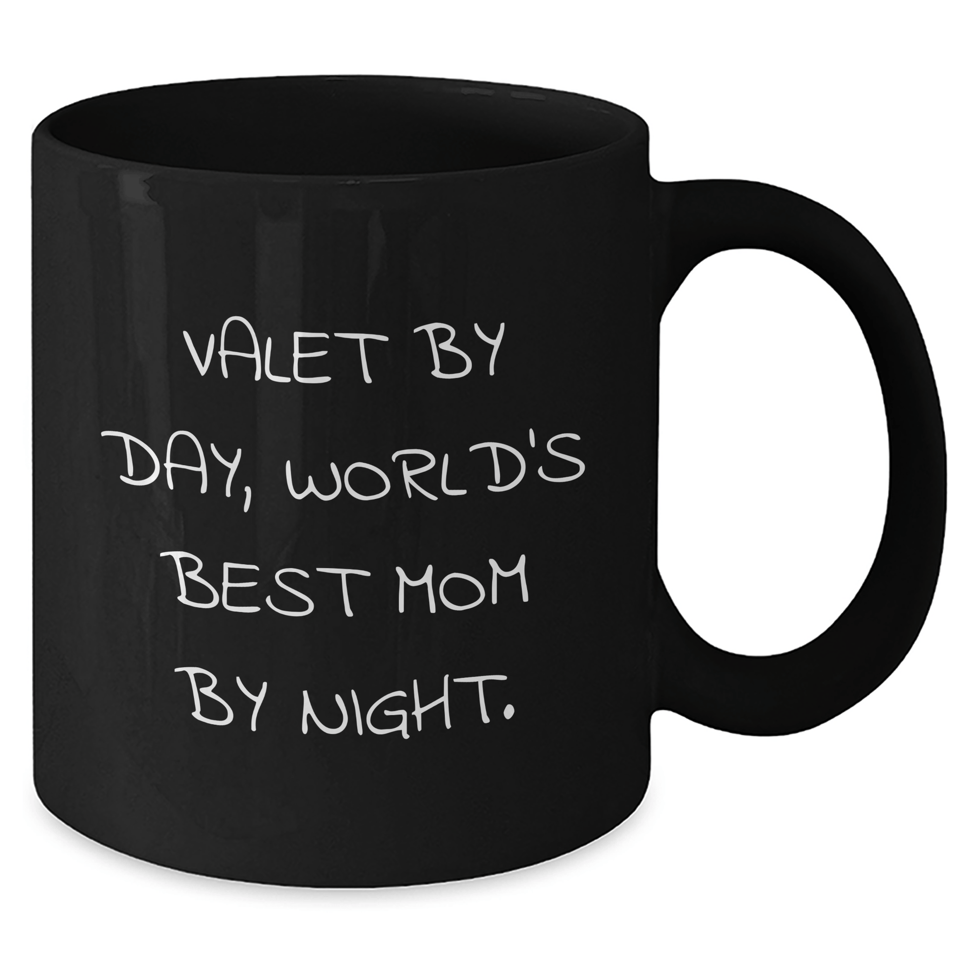 Valet's Humor, World's Best Mom's Gift, Black Coffee Mug for Father's Day, Funny Quote, Gifts from Family - Victory Thru Vision 