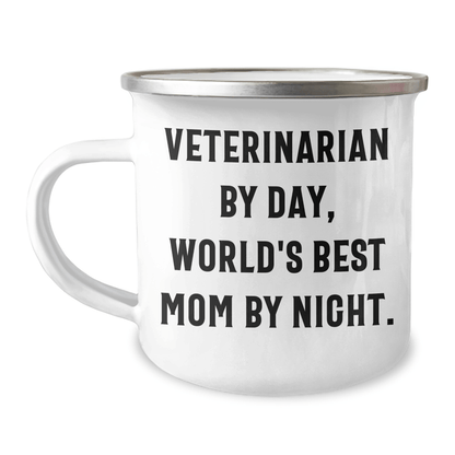 Veterinarian Gifts by Day, World's Best Dad by Night - Funny Camping Mug for Men - Father's Day Unique Gifts from Family - Victory Thru Vision
