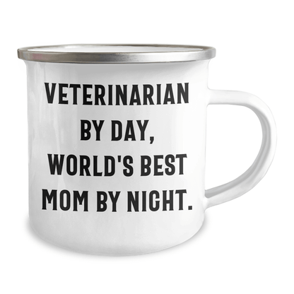 Veterinarian Gifts by Day, World's Best Dad by Night - Funny Camping Mug for Men - Father's Day Unique Gifts from Family - Victory Thru Vision