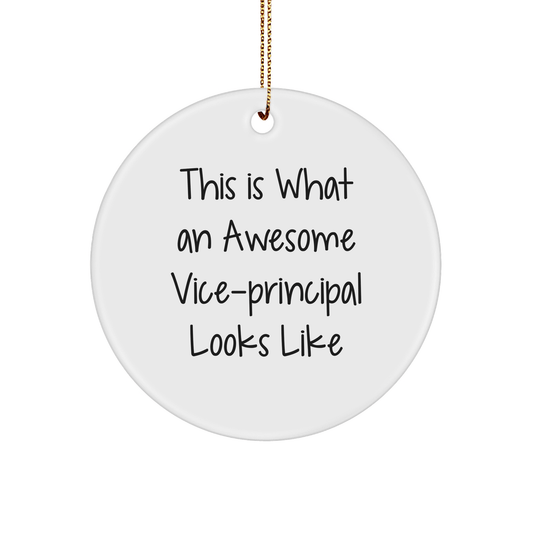 Vice - Principal Circle Ornament Gifts from Men for Awesome Vice - Principals, Funny Quote, Christmas Unique Gifts - Victory Thru Vision
