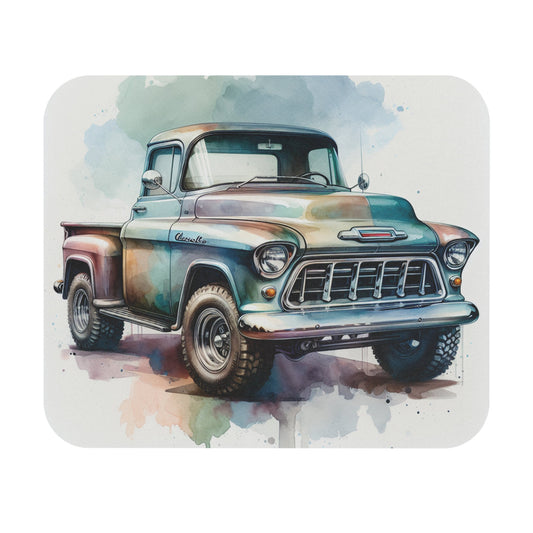 Vintage 1955 Chevy Truck Mouse Pad, Rustic Decor, Office Gift, Car Lover Gift, Gamer Accessories, Computer Desk Décor - Victory Thru Vision 