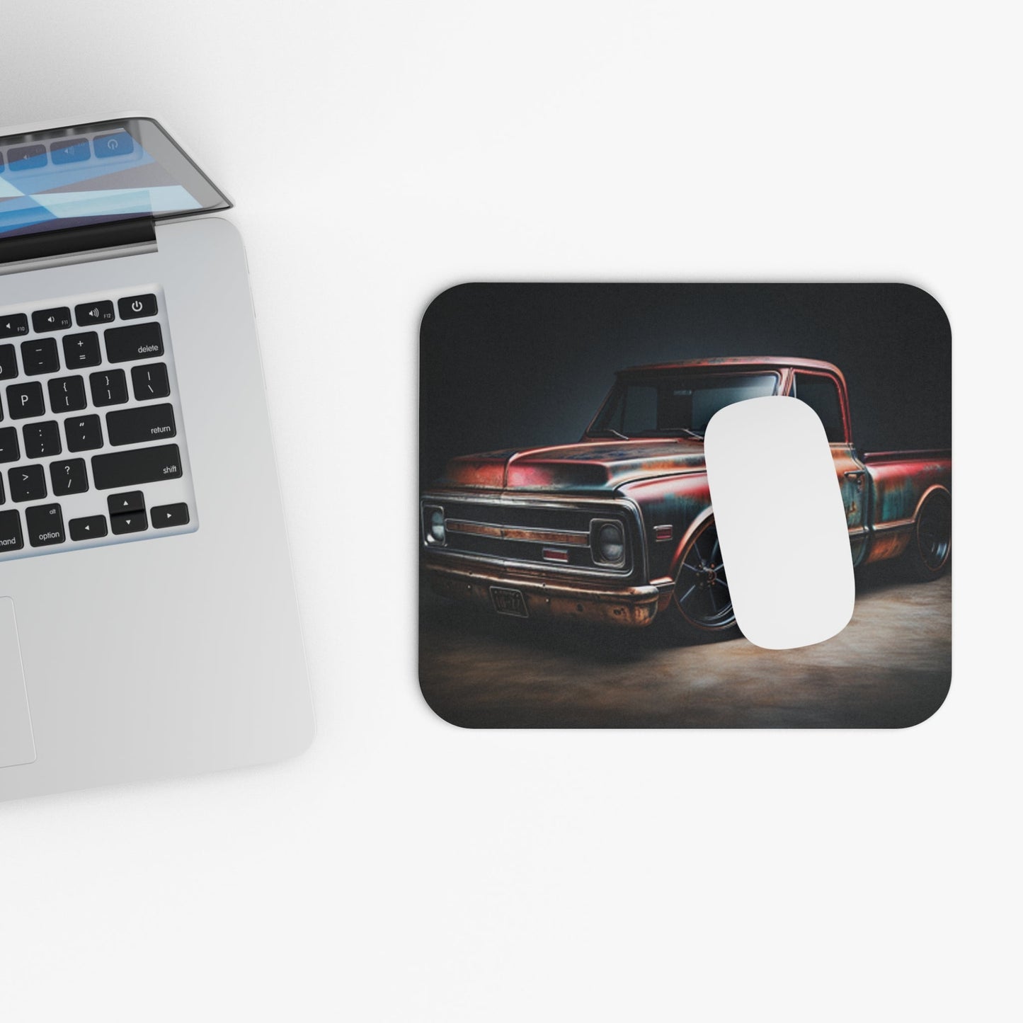 Vintage 1974 Chevy Truck Mouse Pad, Classic Car Desk Mat, Retro Vehicle Office Decor, Chevrolet Pickup Truck Gift, Father's Day - Victory Thru Vision 