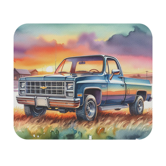 Vintage 1981 Chevy Truck Mouse Pad, Rustic Desk Decor, Gift for Him, Office Accessories, Auto Enthusiast Gift, Chevy Fan - Victory Thru Vision 