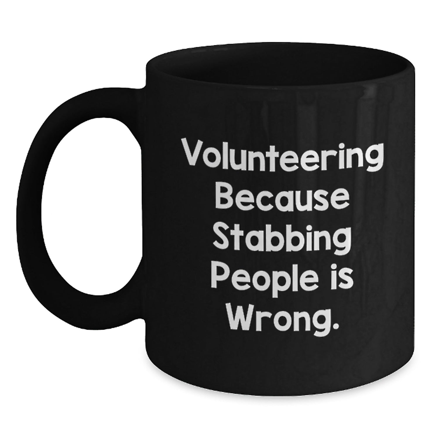 Volunteering Humor Gifts for Men Friends Family from Women Coworkers - Funny Black Coffee Mug, Graduation Unique Gifts - Victory Thru Vision