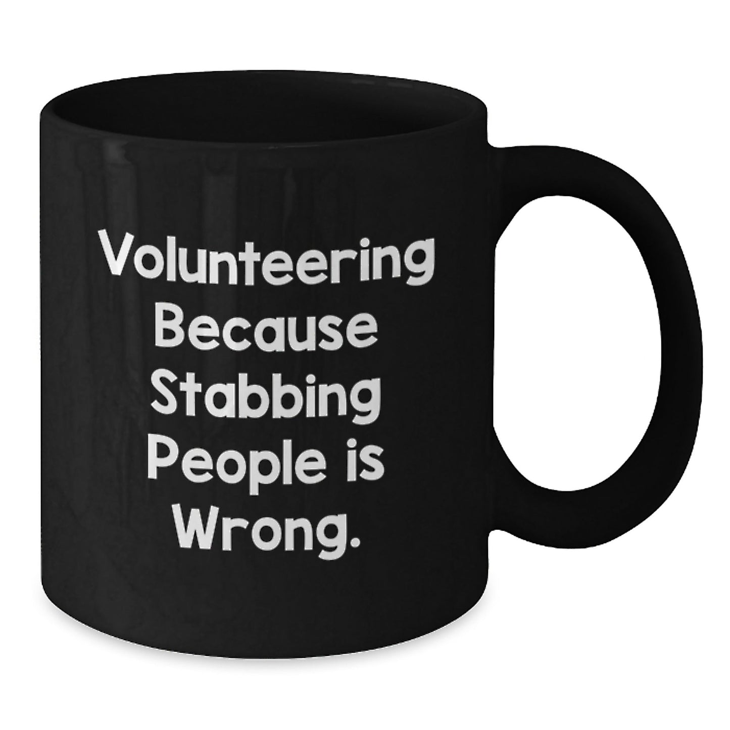 Volunteering Humor Gifts for Men Friends Family from Women Coworkers - Funny Black Coffee Mug, Graduation Unique Gifts - Victory Thru Vision