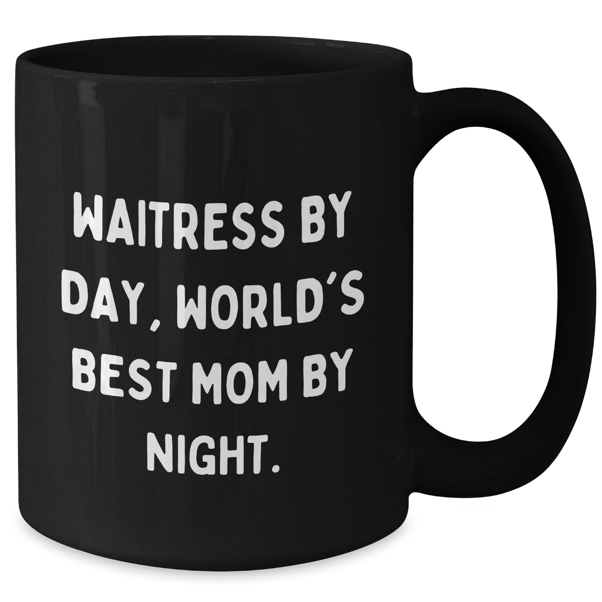 Waitress Gifts, Funny Quote, Black Coffee Mug, Father's Day Unique Presents from Family - Victory Thru Vision 