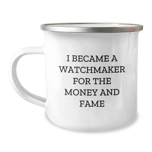Watchmaker Gifts from Friends Funny Quote Camping Mug for Graduation - Unique Watchmaker Enthusiast Gifts from Men or Women - Victory Thru Vision