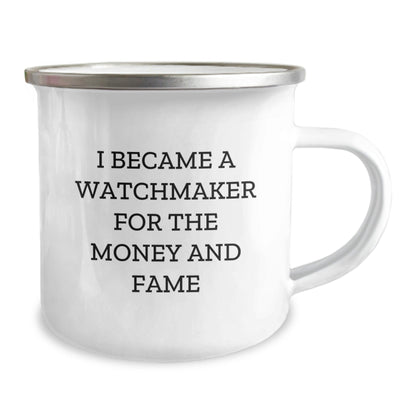 Watchmaker Gifts from Friends Funny Quote Camping Mug for Graduation - Unique Watchmaker Enthusiast Gifts from Men or Women - Victory Thru Vision