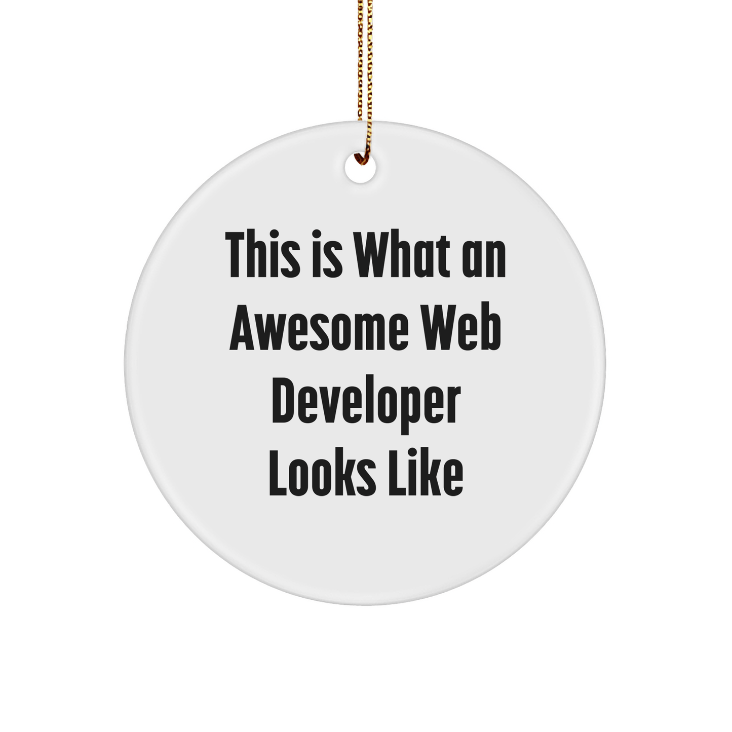 Web Developer Circle Ornament, Funny, Gifts from Men to Web Developers, This Is What An Awesome Web Developer Looks Like, Christmas Unique Presents - Victory Thru Vision