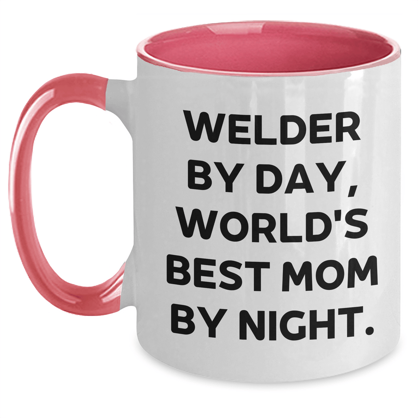 Welder Gifts by Day, World's Best Mom by Night Two Tone Coffee Mug, Funny Fathers Day Gift - Victory Thru Vision 