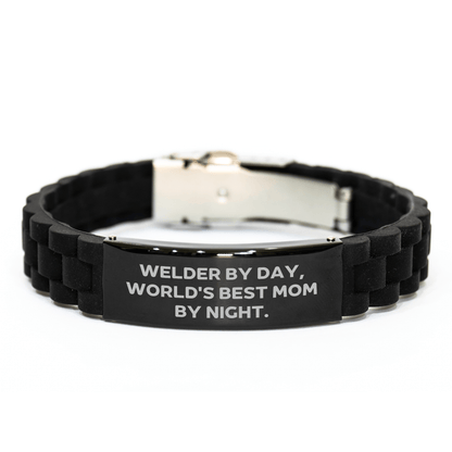 Welder Gifts by Friends, Funny Quote Glide lock Clasp Bracelet for Him, Adjustable Welder Accessory with Premium Bag, Father's Day Unique Gifts from Men - Victory Thru Vision 
