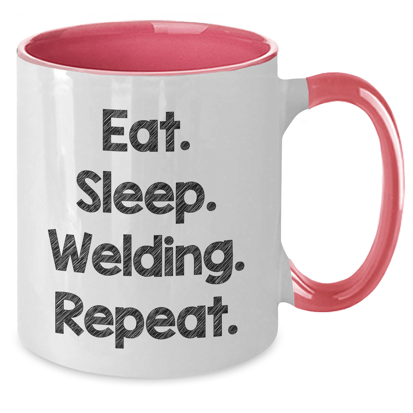 Welding Funny Gifts - Eat. Sleep. Welding. Repeat. Two Tone Coffee Mug for Welding Graduation - Victory Thru Vision 