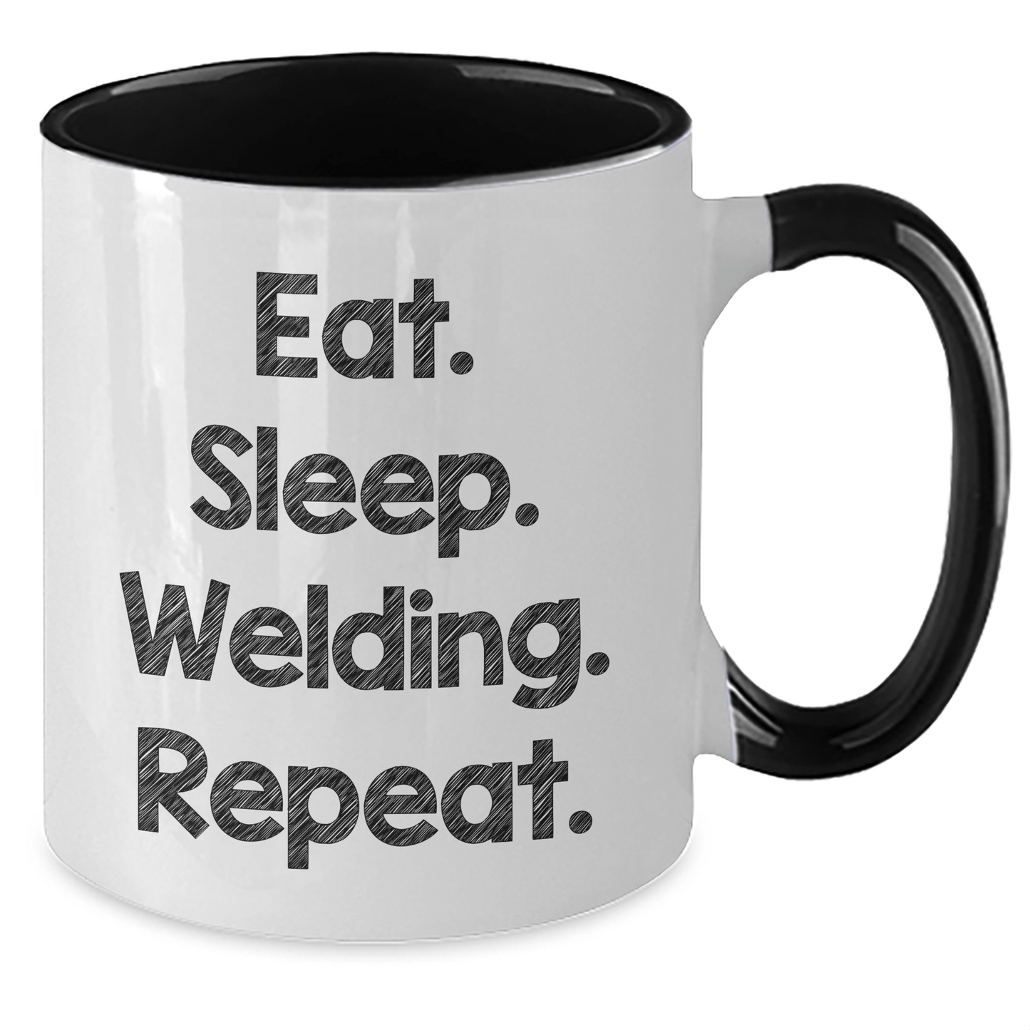 Welding Funny Gifts - Eat. Sleep. Welding. Repeat. Two Tone Coffee Mug for Welding Graduation - Victory Thru Vision 
