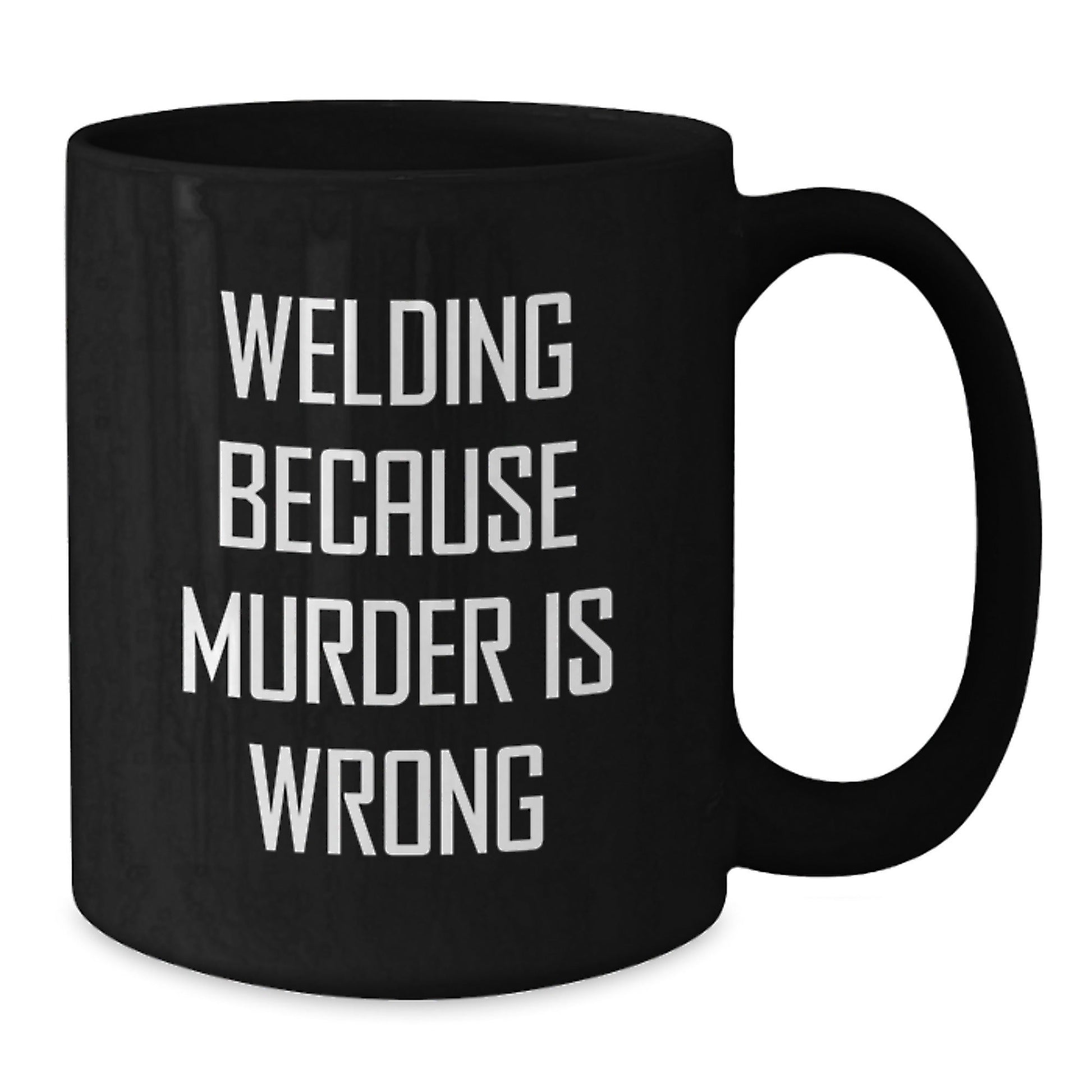 Welding Humor Gifts for Men, Funny Black Coffee Mug from Friends, Welding Birthday Unique Gifts - Victory Thru Vision