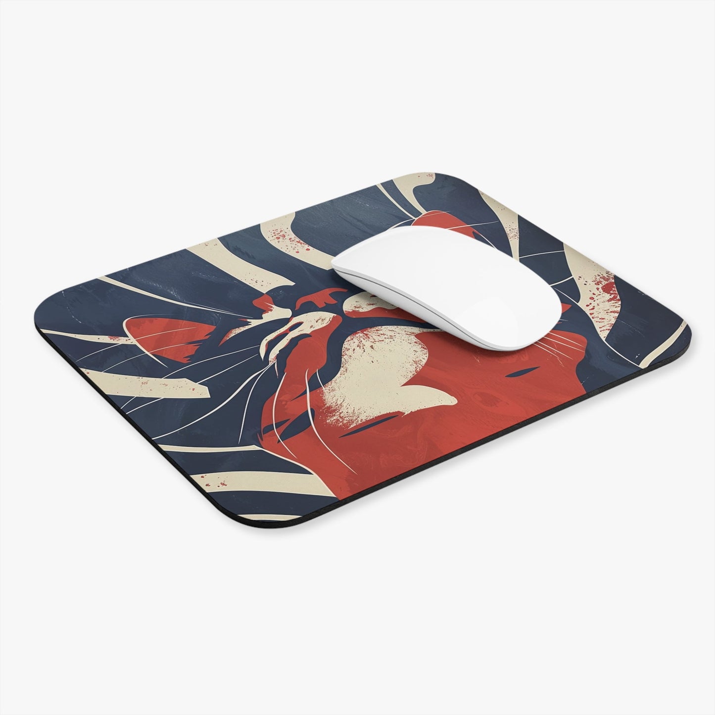 Whimsical Cat Mouse Pad - Cute Desk Accessory for Pet Lovers - Home Office Decor - Victory Thru Vision