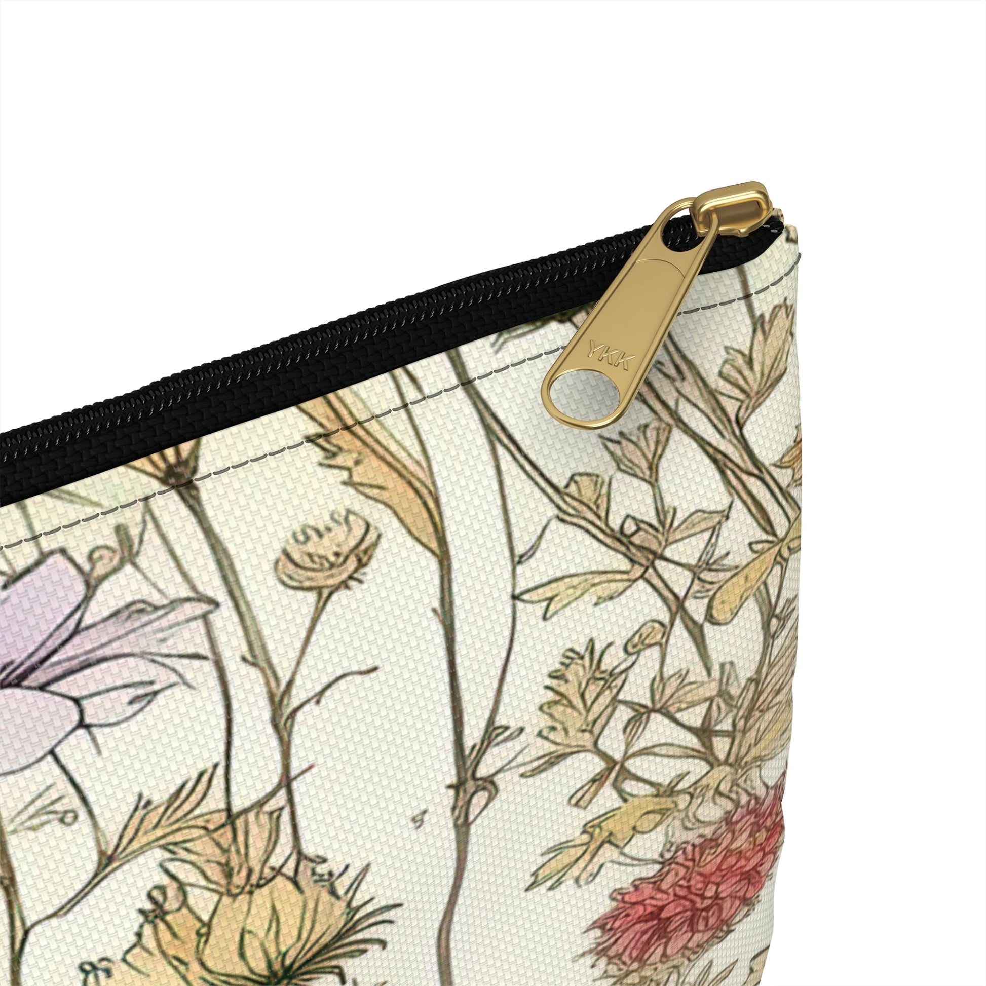 Wildflowers Accessory Pouch, Floral Makeup Bag, Botanical Zipper Pouch, Nature Lover Gift, Boho Travel Organizer - Victory Thru Vision 