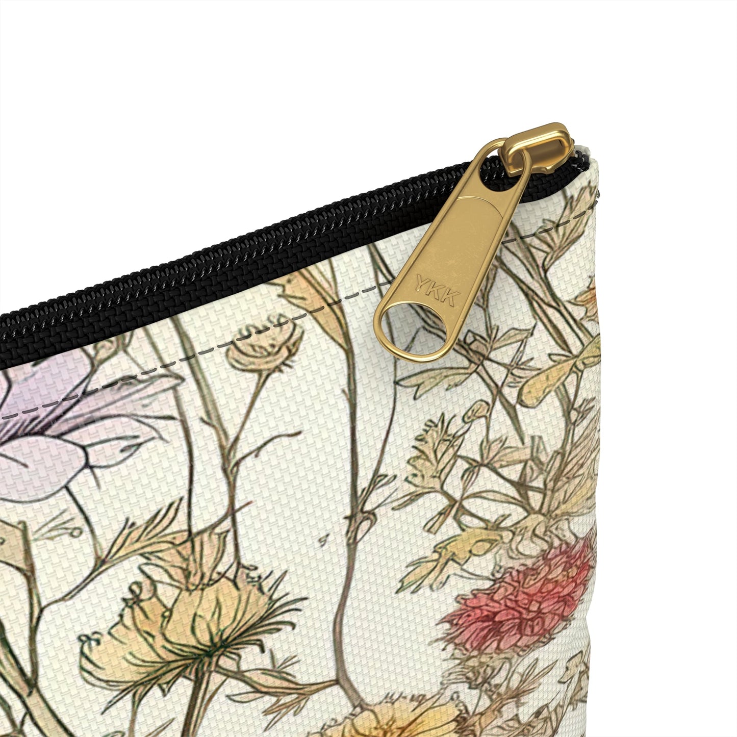 Wildflowers Accessory Pouch, Floral Makeup Bag, Botanical Zipper Pouch, Nature Lover Gift, Boho Travel Organizer - Victory Thru Vision 